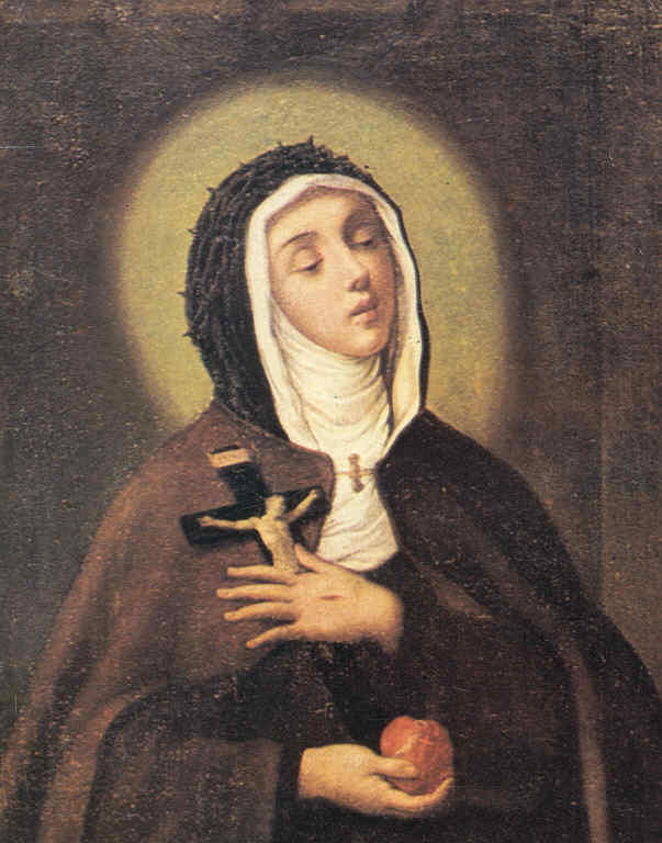 Sta. Vernica con el crucifijo y el corazn en las manos